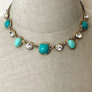Monet blue rhinestone necklace